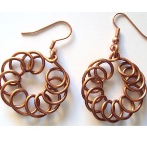 Copper Circle earring handcrafted wirequeen original